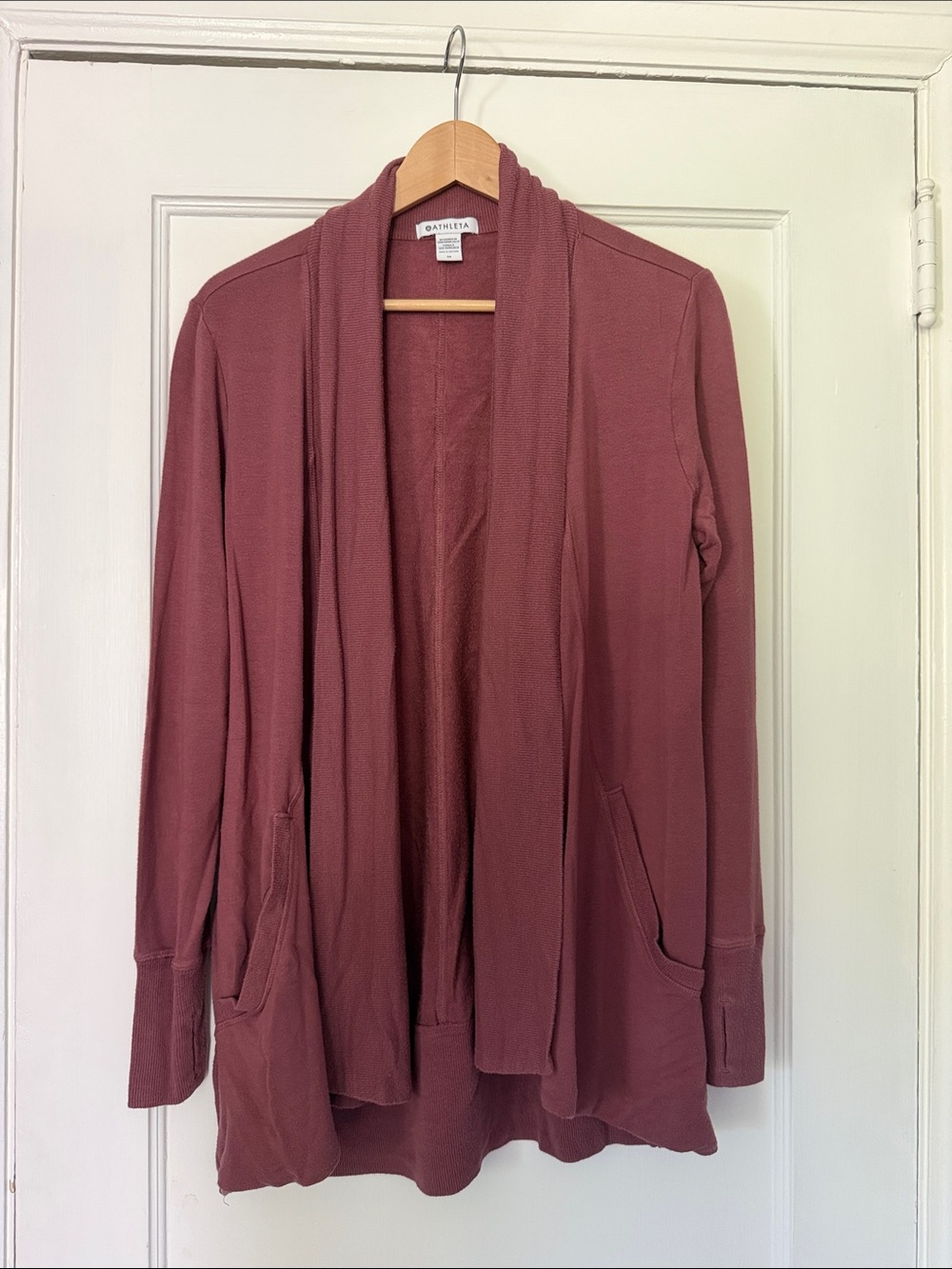 Athleta Rosewood Open-Front Draped Cardigan